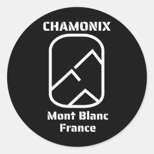 Chamonix Mont Blanc Frankrijk Skiën Snowboarden Ronde Sticker