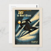 Chamonix Mont Blanc  Franse kiing Briefkaart (Voorkant / Achterkant)