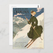 Chamonix Mont Blanc  Franse ski reizen Briefkaart (Voorkant / Achterkant)