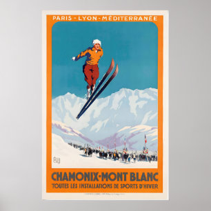 Chamonix-Mont Blanc Oberland Wintersport Frankrijk Poster