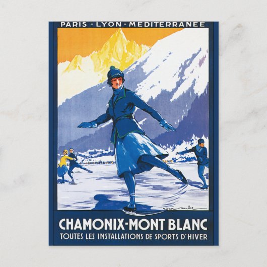  Chamonix - Mont Blanc-Poster Briefkaart (Voorkant)