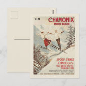 Chamonix Mont Blanc Poster Briefkaart (Voorkant / Achterkant)