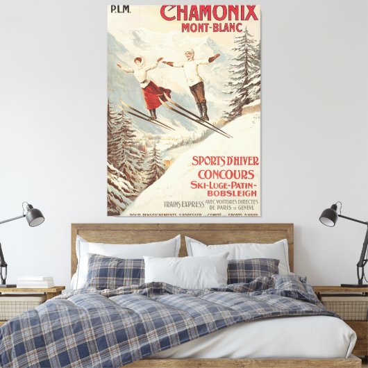 Chamonix Mont Blanc Poster Canvas Afdruk (Insitu (Slaapkamer))