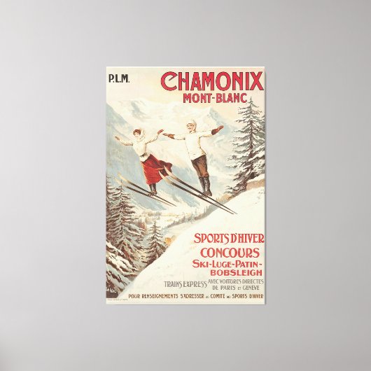Chamonix Mont Blanc Poster Canvas Afdruk (Voorkant)