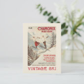 Chamonix Mont Blanc Poster Feestdagenkaart (Staand voorkant)