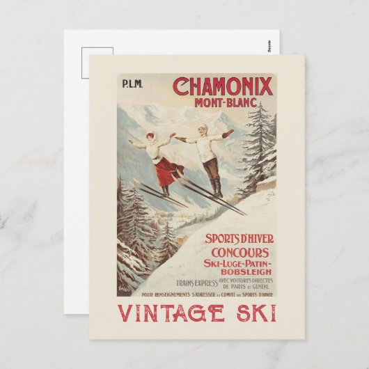 Chamonix Mont Blanc Poster Feestdagenkaart (Voorkant / Achterkant)