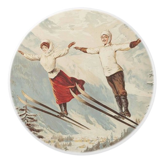 Chamonix Mont Blanc  Poster Keramische Knop (Voorkant)