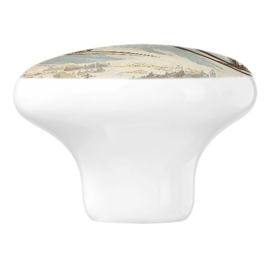 Chamonix Mont Blanc  Poster Keramische Knop (Zijkant)