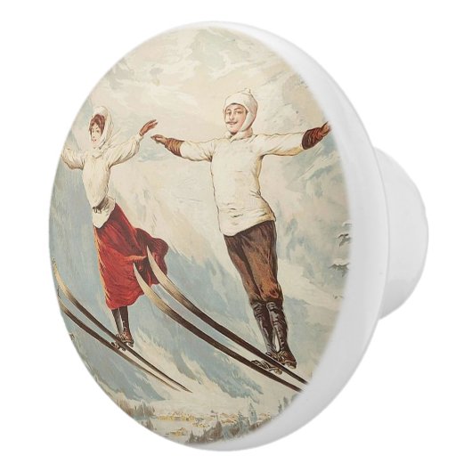 Chamonix Mont Blanc Poster Keramische Knop (Rechts)