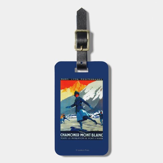 Chamonix-Mont Blanc posterEuropa Bagagelabel (Voorkant verticaal)