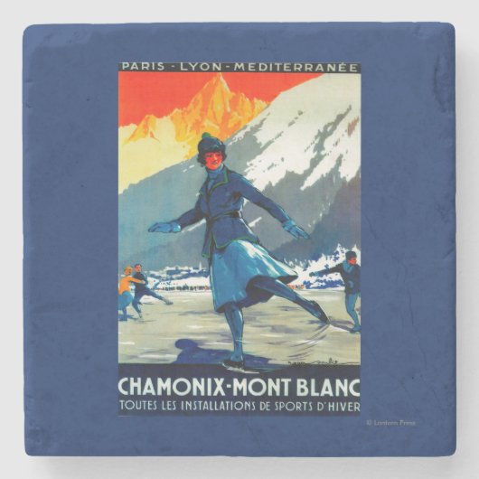 Chamonix-Mont Blanc  posterEuropa Stenen Onderzetter (Voorkant)