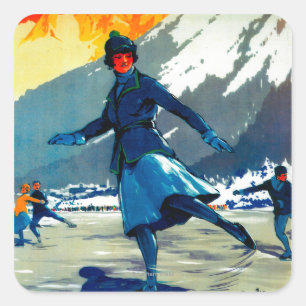 Chamonix-Mont Blanc  posterEuropa Vierkante Sticker