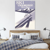Chamonix-Mont-Blanc Ski-poster Canvas Afdruk (Insitu (Slaapkamer))