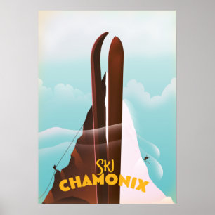 Chamonix-Mont-Blanc Skiposter Poster