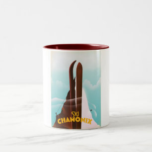 Chamonix-Mont-Blanc skiposter Tweekleurige Koffiemok