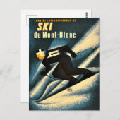Chamonix Mont Blanc Sneeuw Frans Ski Briefkaart (Voorkant / Achterkant)