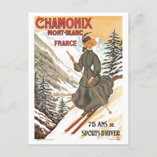  Chamonix Mont Blanc Travel Poster Briefkaart