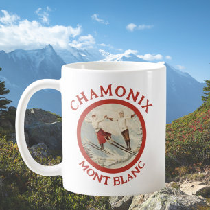 Chamonix Mont Blanc Vintage Franse Ski Poster Koffiemok