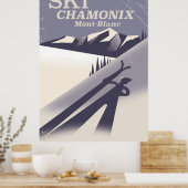 Chamonix-Mont-Blanc Vintage Ski poster (Cuisine)