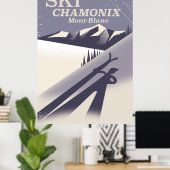 Chamonix-Mont-Blanc Vintage Ski poster (Bureau à domicile)