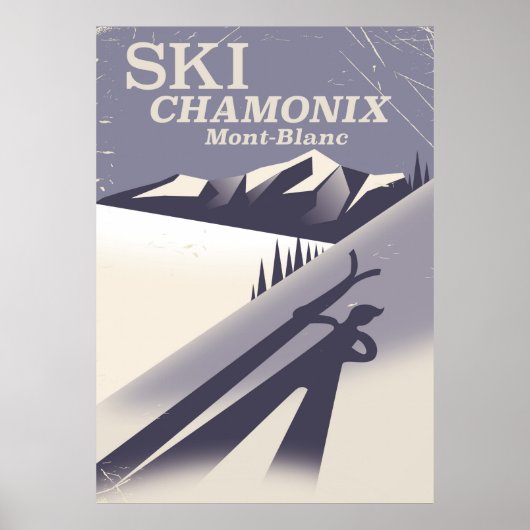 Chamonix-Mont-Blanc Vintage Ski poster (Devant)