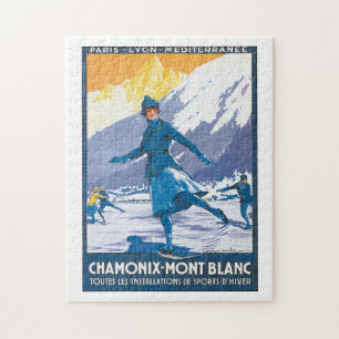 Chamonix Mont Blanc Vintage Travel Poster Legpuzzel