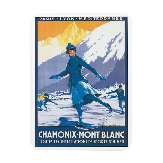 Chamonix Mont Blanc Vintage Travel Poster Magneet (Verticaal)