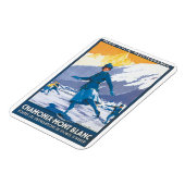Chamonix Mont Blanc Vintage Travel Poster Magneet (Linkerzijde)