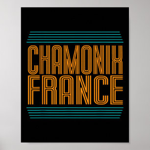 Chamonix Retro Franse Alpen Alpine Skiën Frankrijk Poster