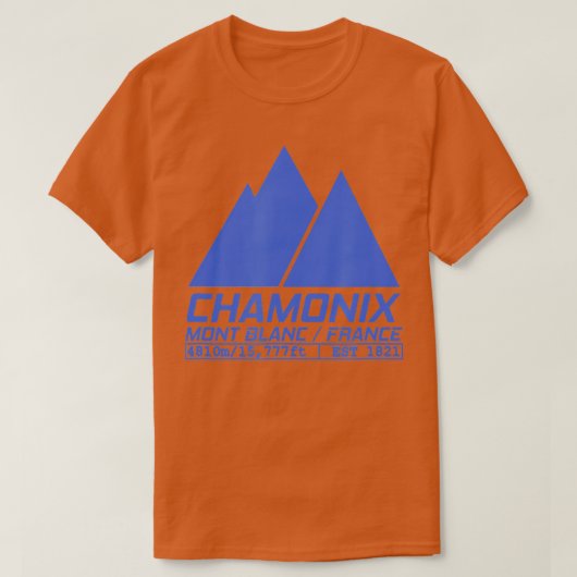 Chamonix Ski Resort Skiing Mont Blanc Frankrijk T-shirt (Design voorkant)