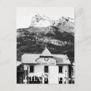 Chamonix Ski Resort Station France Mont Blanc (BW) Briefkaart