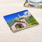 Chamonixkerk Vierkante Kartonnen Onderzetter (Schuin)