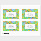 Champ Abstrait des étiquettes  de pavots orange ja (Feuille)