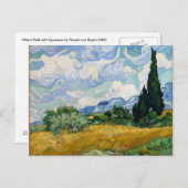 Champ blé avec carte postale Cypress (Devant / Derrière)