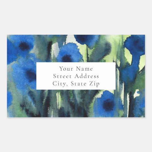 Champ bleu de fleurs étiquettes (Devant)