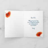 Champ coloré avec des pavots Carte d'anniversaire (Intérieur)