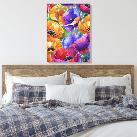 Champ coloré de pavots toile d'art Imprimer (Insitu(Chambre))