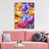 Champ coloré de pavots toile d'art Imprimer (Insitu(Salon))
