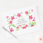 Champ d'aquarelle rose profonde fleurit Étiquettes (Enveloppe)
