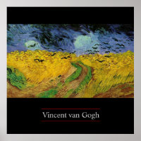 Champ de blé avec corbeaux par van Gogh Poster Imp