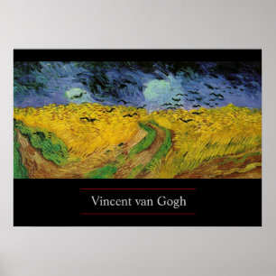 Champ de blé avec corbeaux par van Gogh Poster Imp