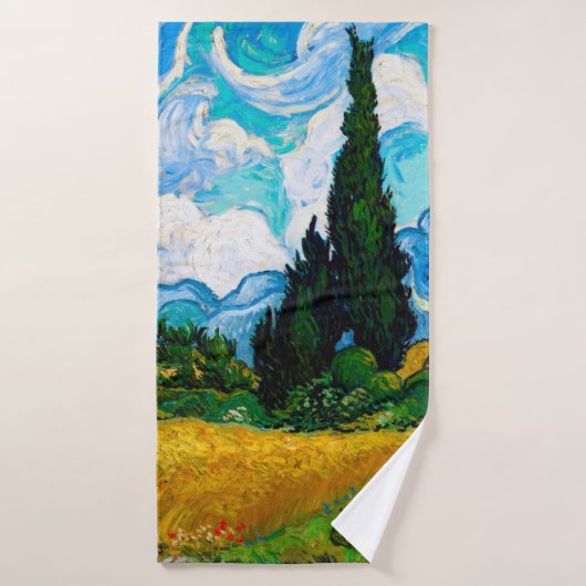 Champ de blé avec Cyprès, Van Gogh (Serviette de bain)