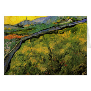 Champ de blé en herbe au soleil levant par Vincent
