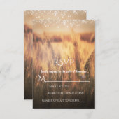 Champ de blé Mariage campagnard rustique RSVP (Devant / Derrière)
