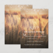 Champ de blé rustique Mariage de campagne RSVP (Devant / Derrière)