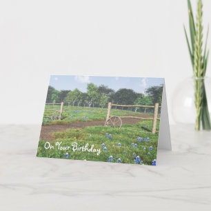 Champ de Bluebonnets Carte d'anniversaire