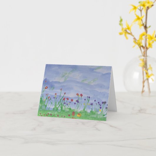 CHAMP de carte pour notes de FLEURS (Fleur jaune)
