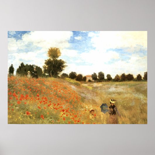 Champ de coquelicots à Argenteuil, Affiche de Mone (Devant)
