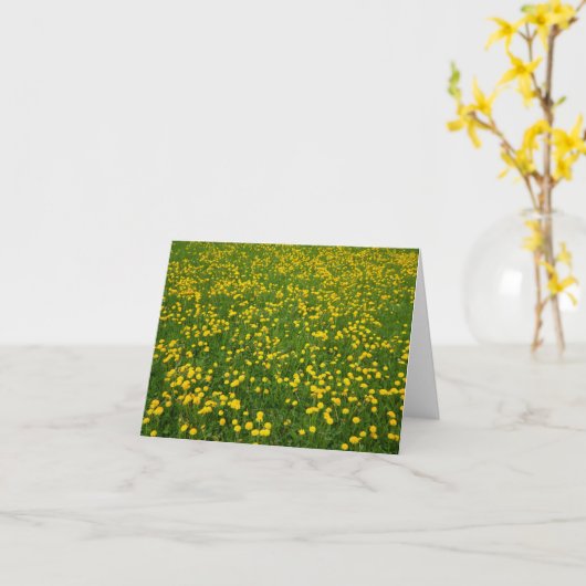 Champ de Dandelions carte vierge (Fleur jaune)
