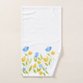 Champ de fleurs bleu jaune (Serviette à main)
